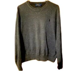Size L- Ralph Lauren Polo  Gray Sweater Crewneck! Worn Once 😍 ( unisex)